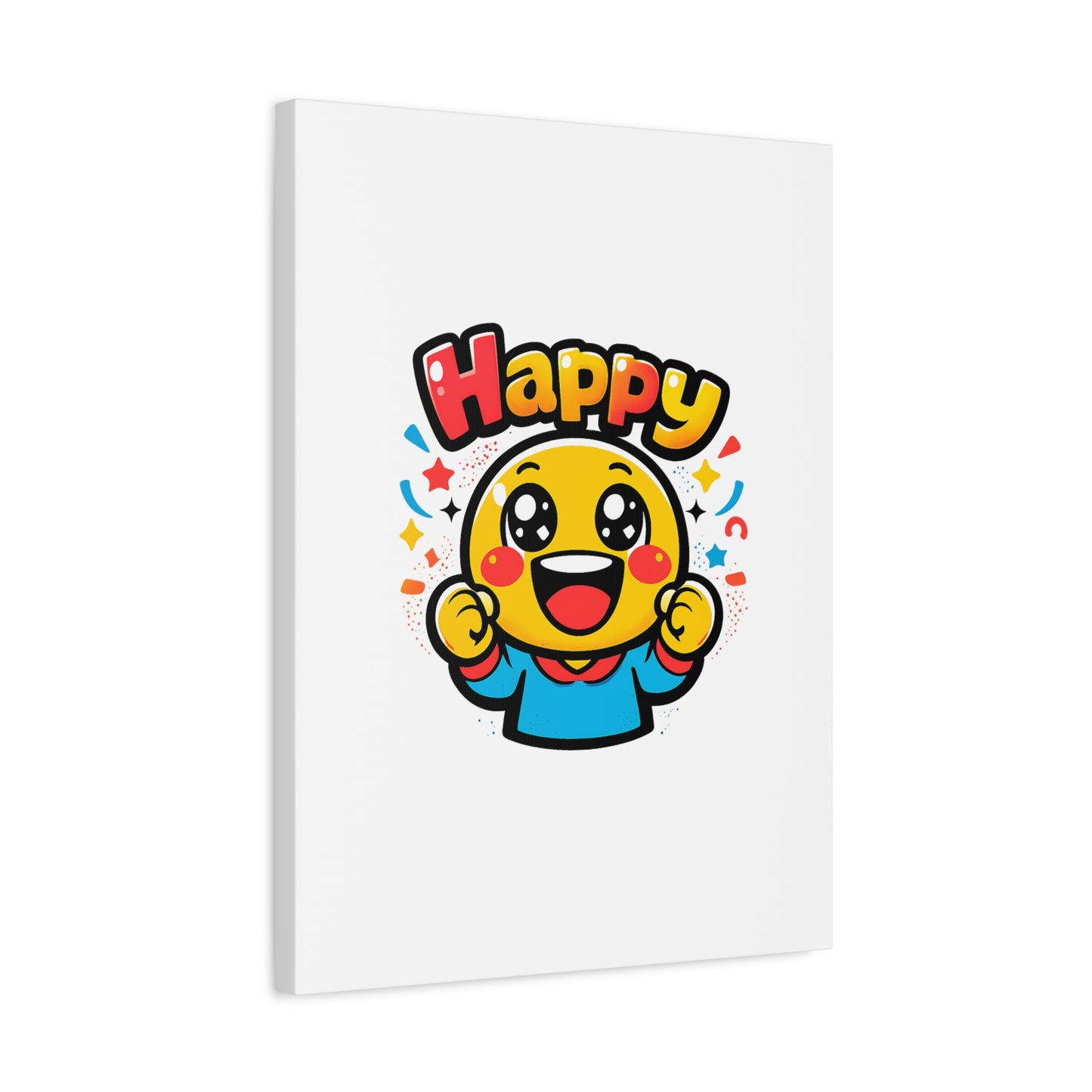 Happy Emoji Cartoon Canvas | Bold Cartoon, Thick Outline, Kawaii Minimal