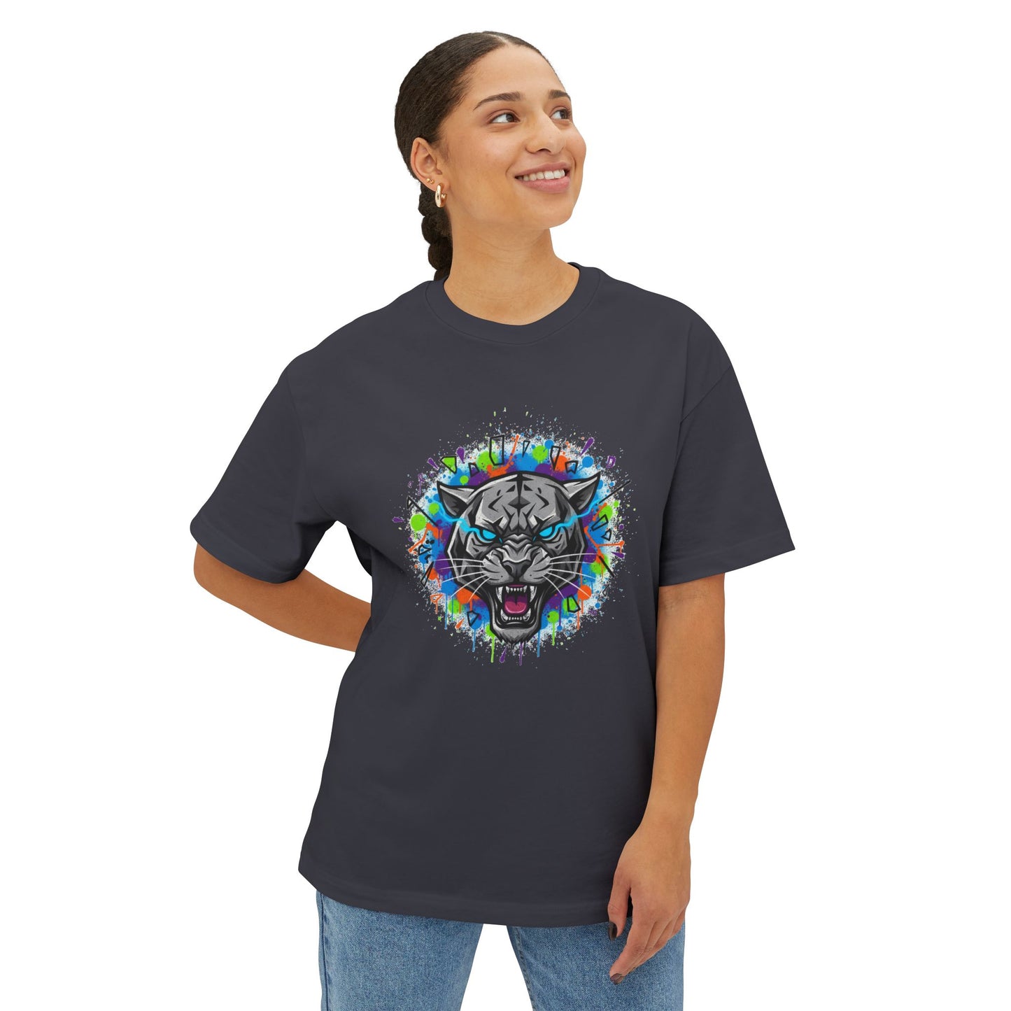 Tiger Graffiti Tee — Colorful Roaring Cat Graphic T-Shirt