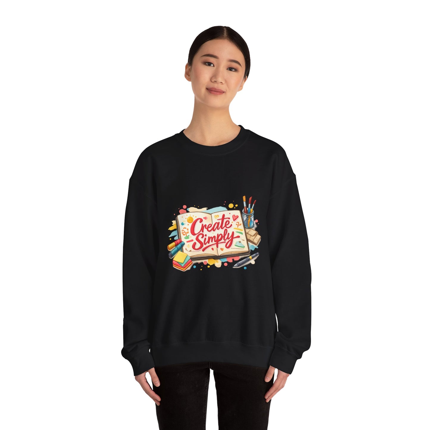 Create Simply marker‑style sweatshirt | hand‑drawn doodle art, sketchbook aesthetic