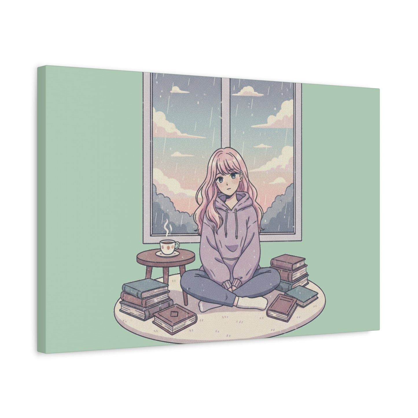 Cozy Girl Reading Wall Art — Matte Stretched Canvas