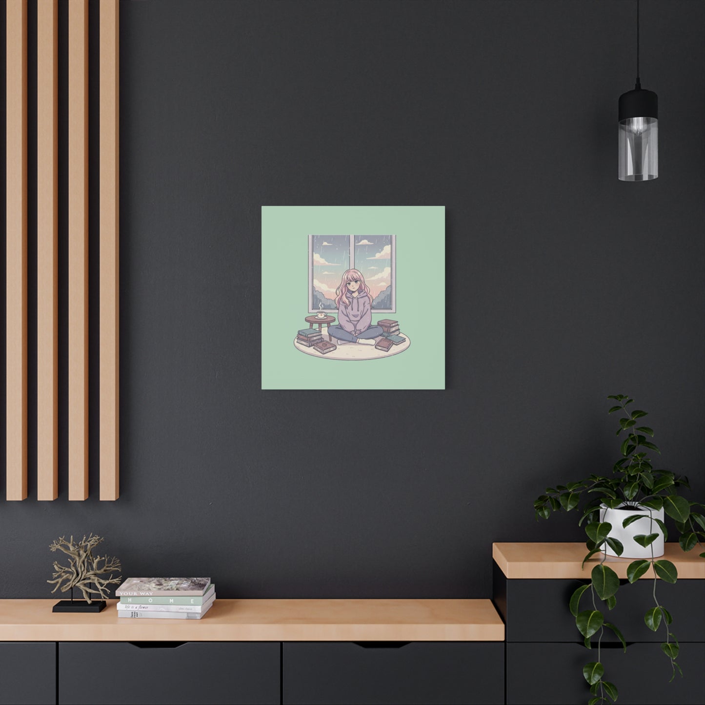 Cozy Girl Reading Wall Art — Matte Stretched Canvas