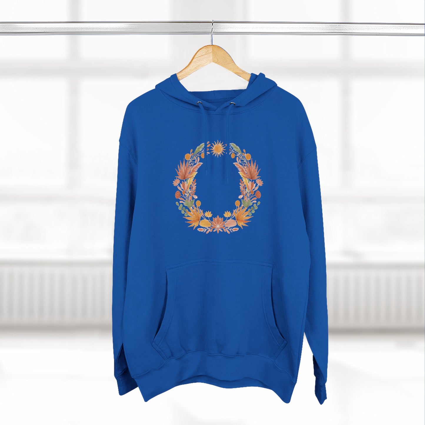 Floral Wreath Hoodie — Autumn Botanical Pullover
