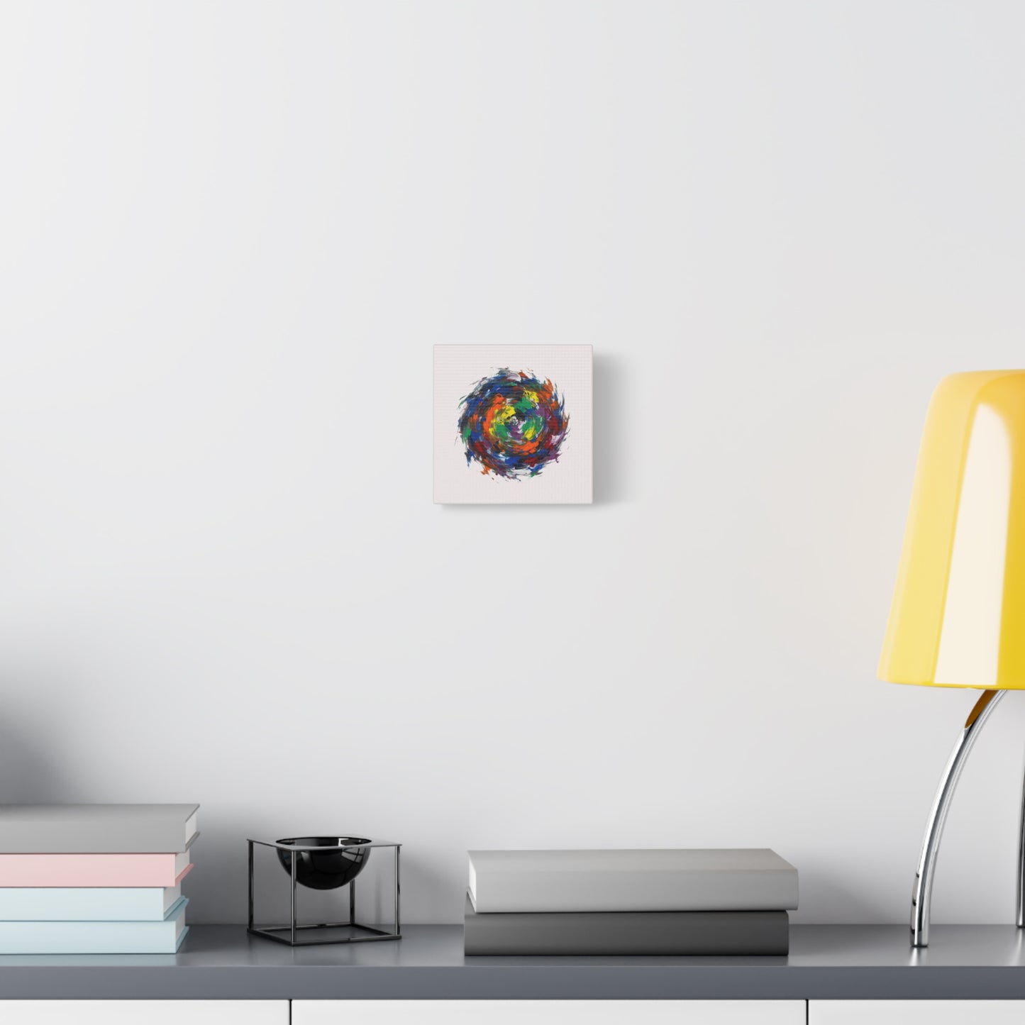 Abstract Color Swirl Canvas - Vibrant Circular Brushstroke Wall Art (Matte Stretched)