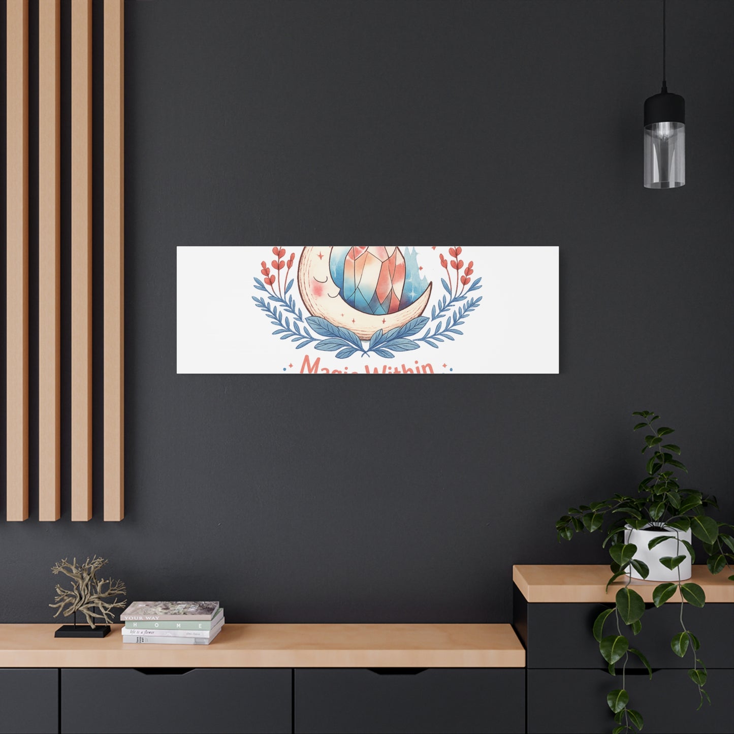 Magic Within Moon Crystal Canvas | witchcore, moon phase, crystals