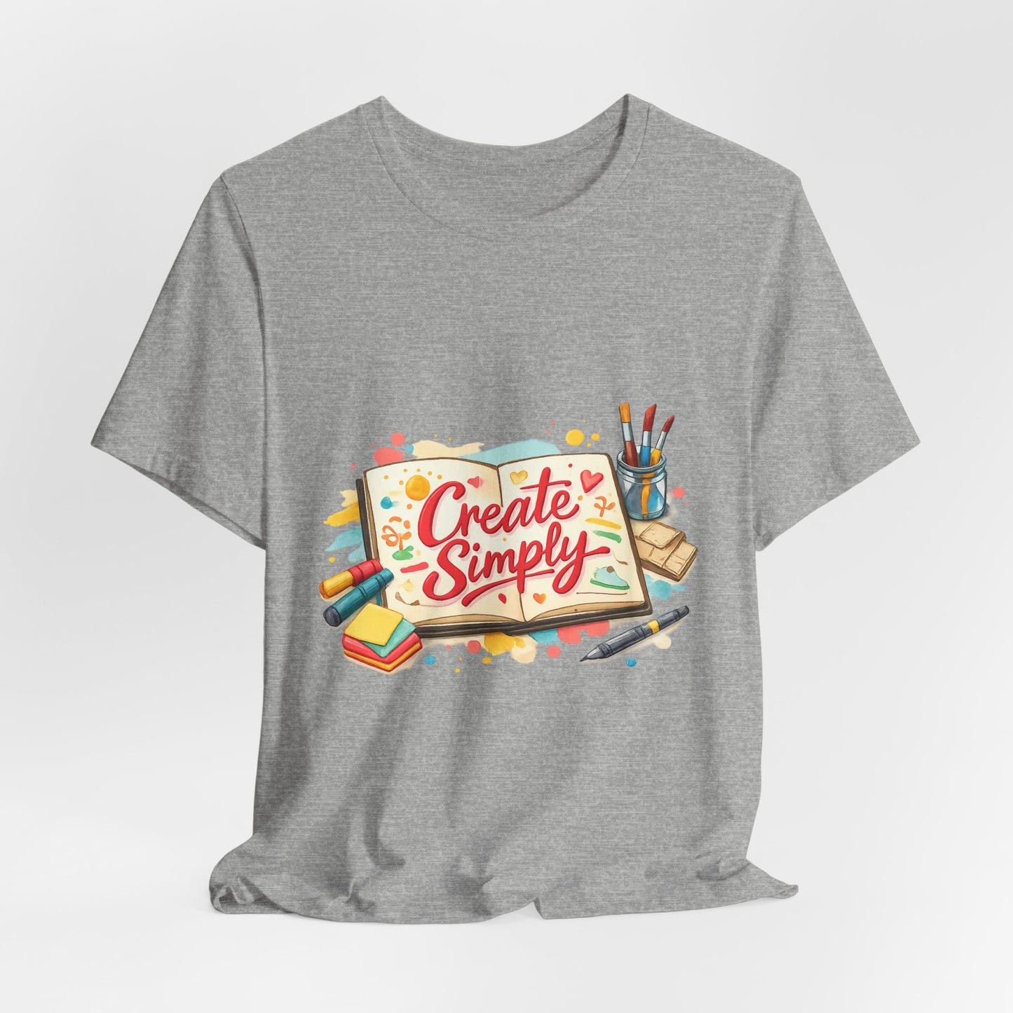 Create Simply Tee | hand‑drawn marker effect, doodle art sketchbook style