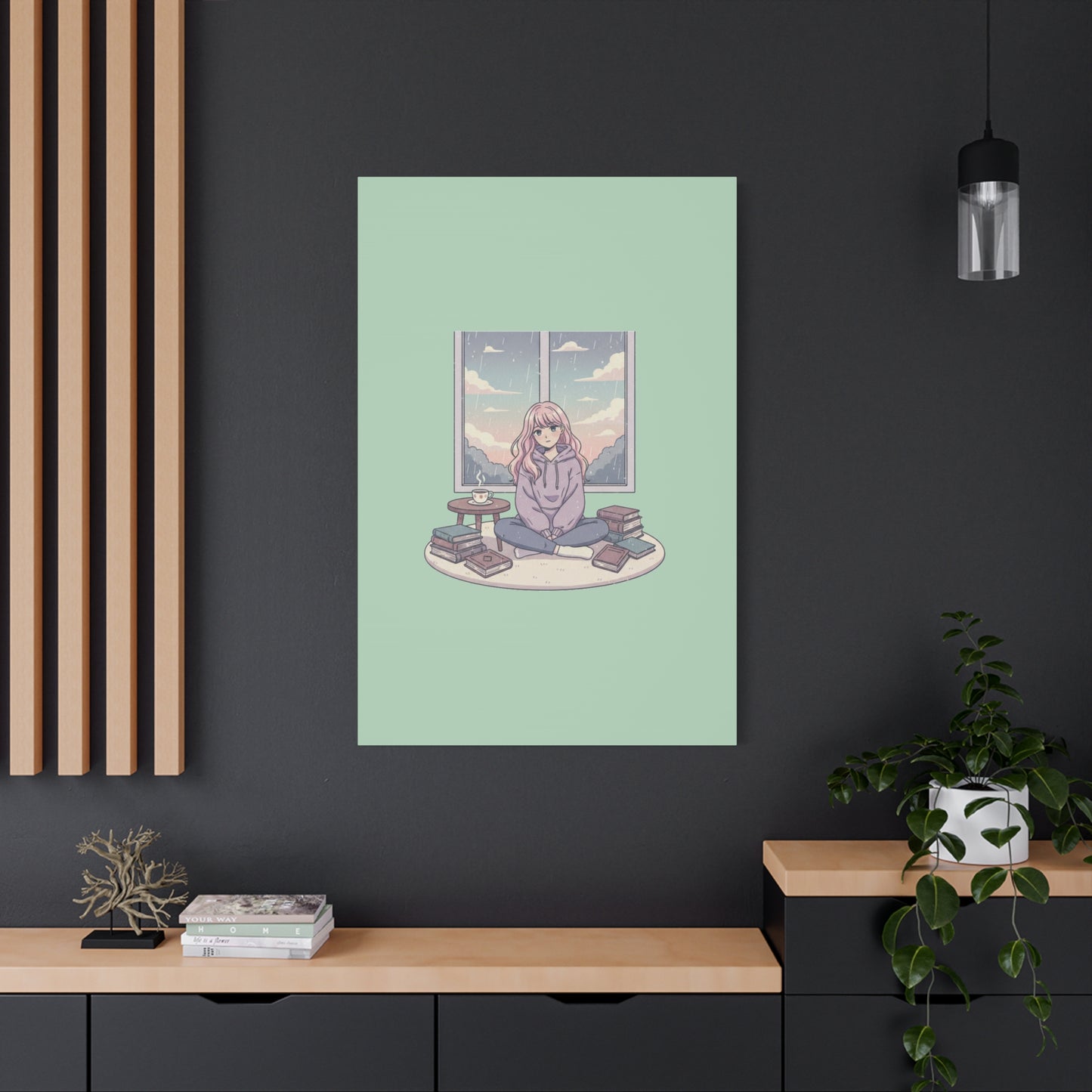 Cozy Girl Reading Wall Art — Matte Stretched Canvas