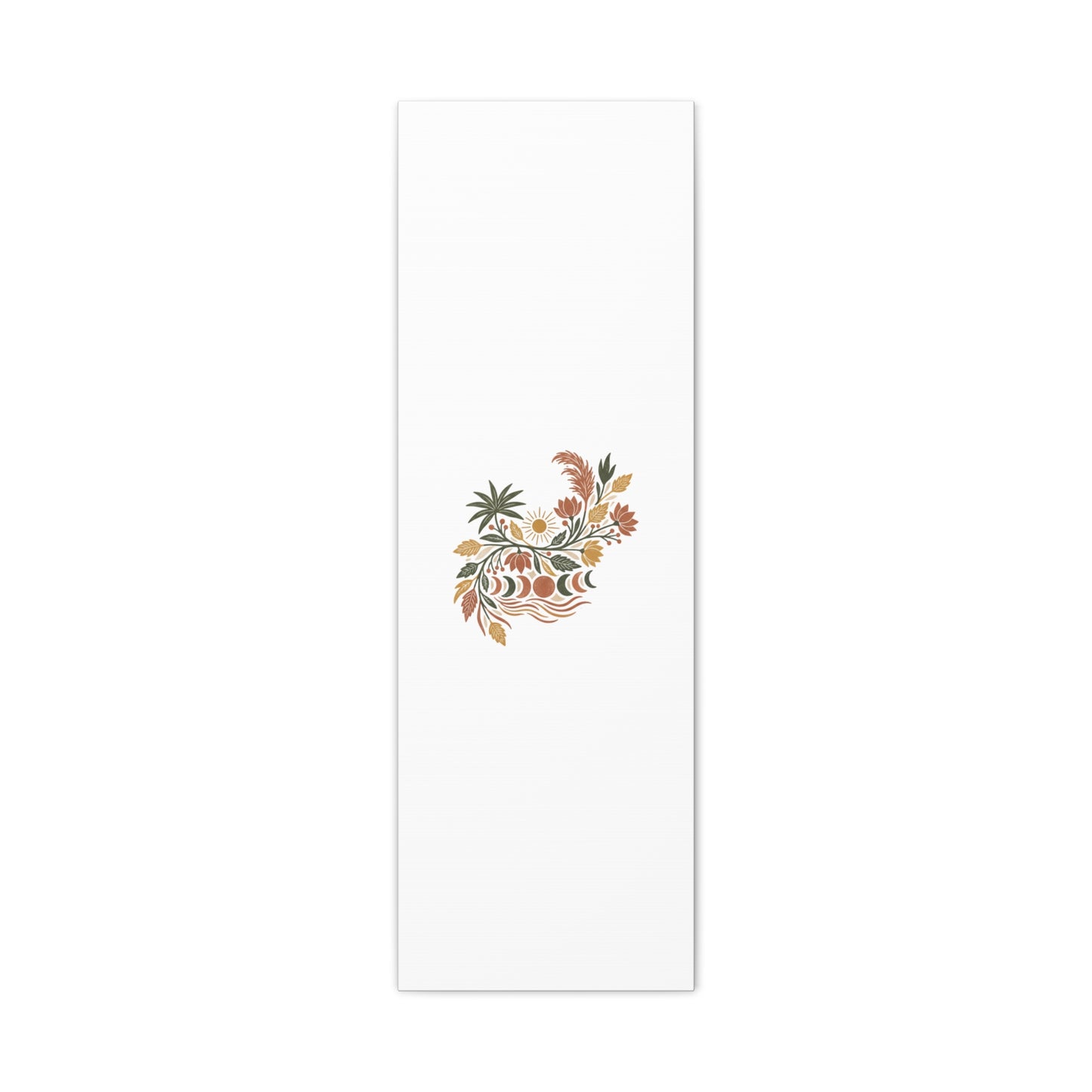 Boho Floral Moon Phase Canvas Print — Matte Stretched Wall Art