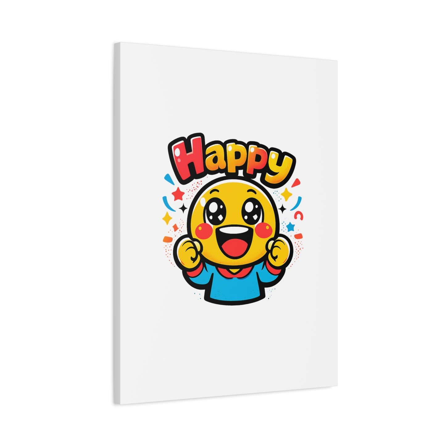 Happy Emoji Cartoon Canvas | Bold Cartoon, Thick Outline, Kawaii Minimal