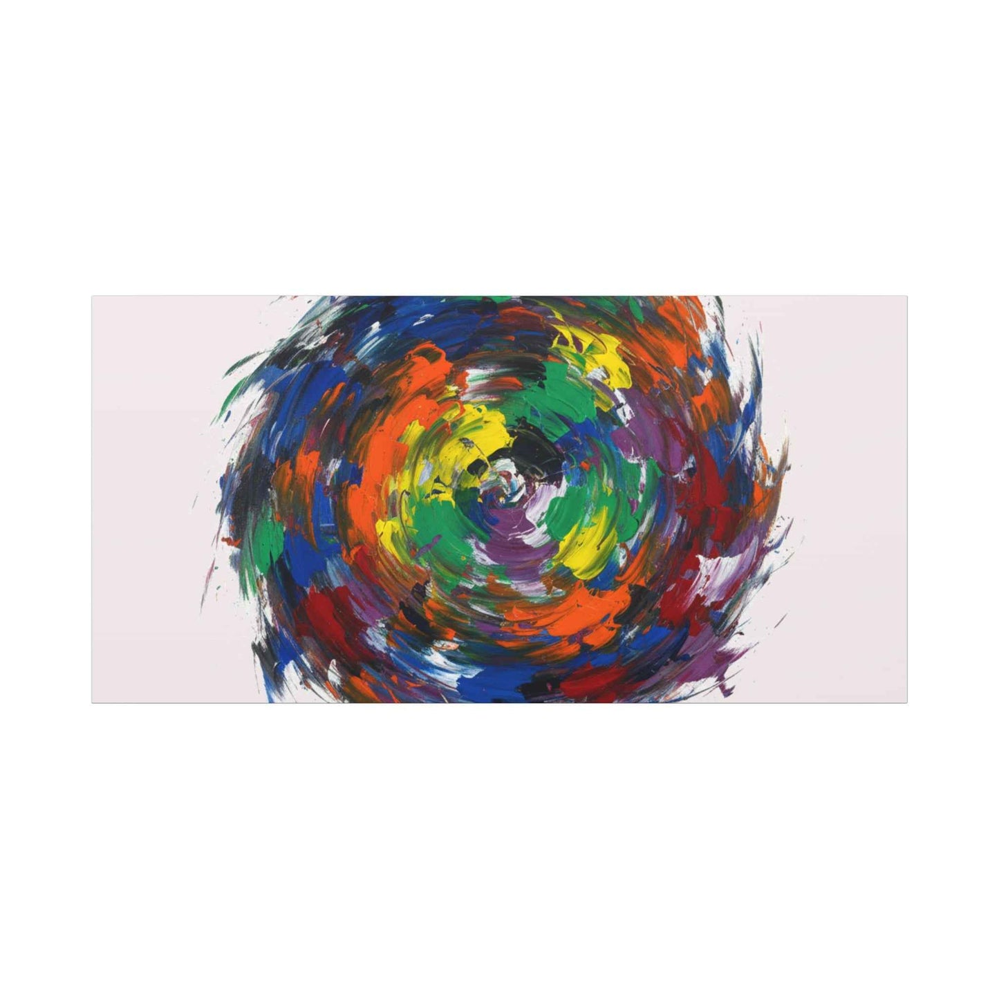 Abstract Color Swirl Canvas - Vibrant Circular Brushstroke Wall Art (Matte Stretched)