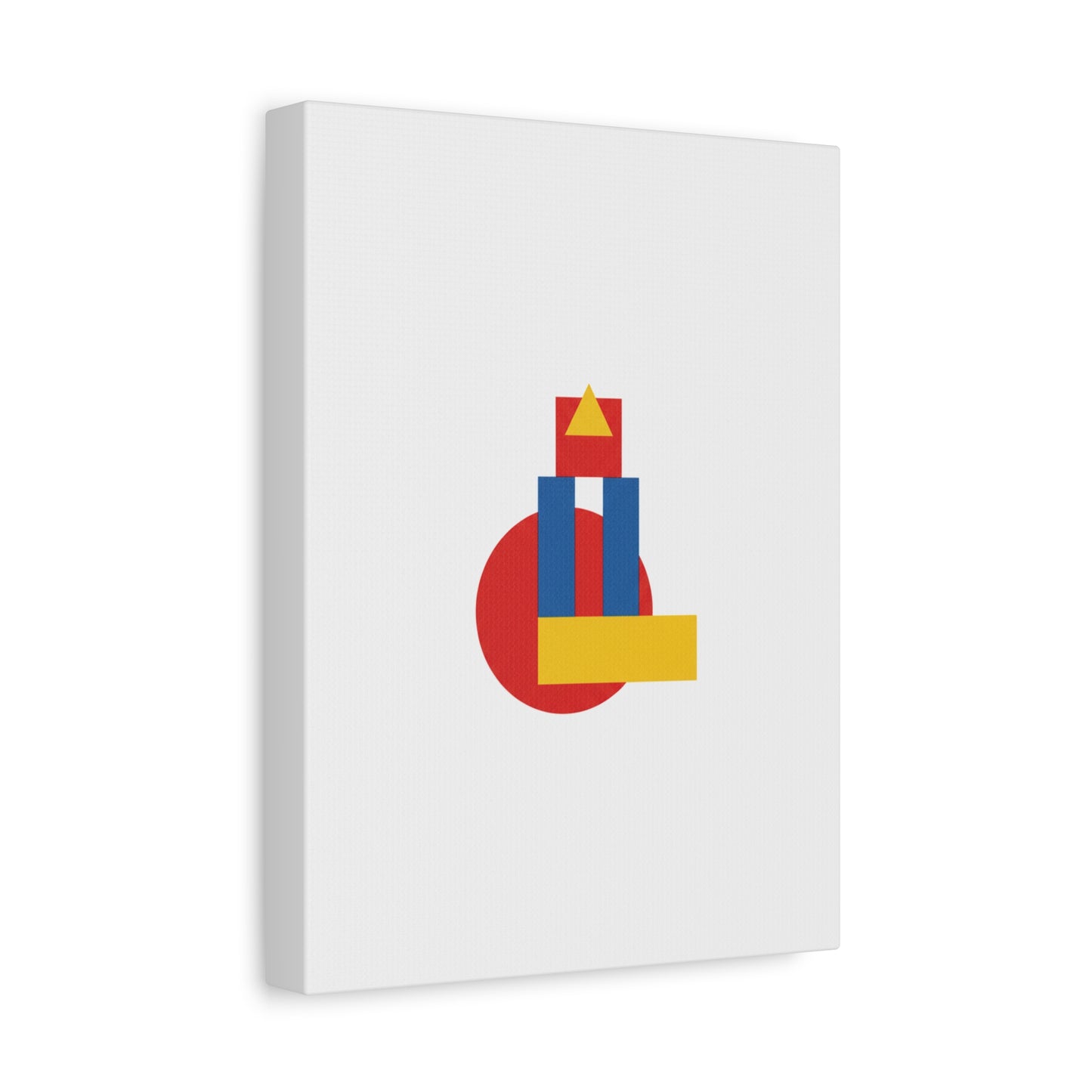 Abstract Geometric Shape Canvas Print — Minimalist Primary Color Wall Art