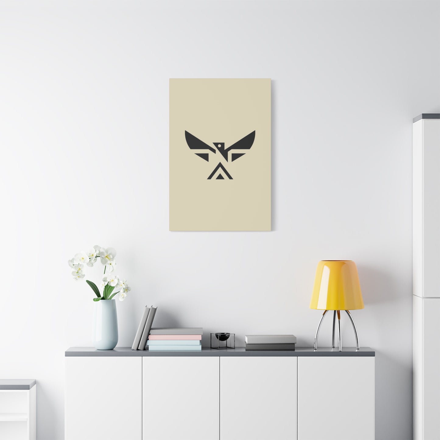 Minimalist Geometric Eagle Canvas Print — Modern Native-Inspired Wall Art