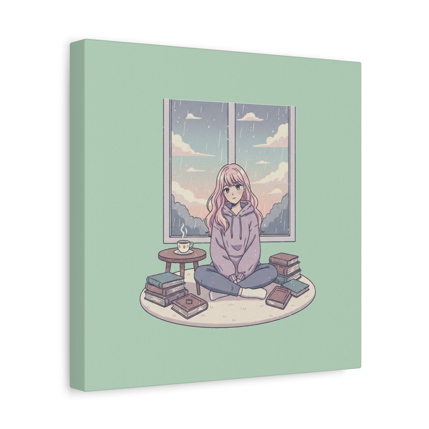 Cozy Girl Reading Wall Art — Matte Stretched Canvas