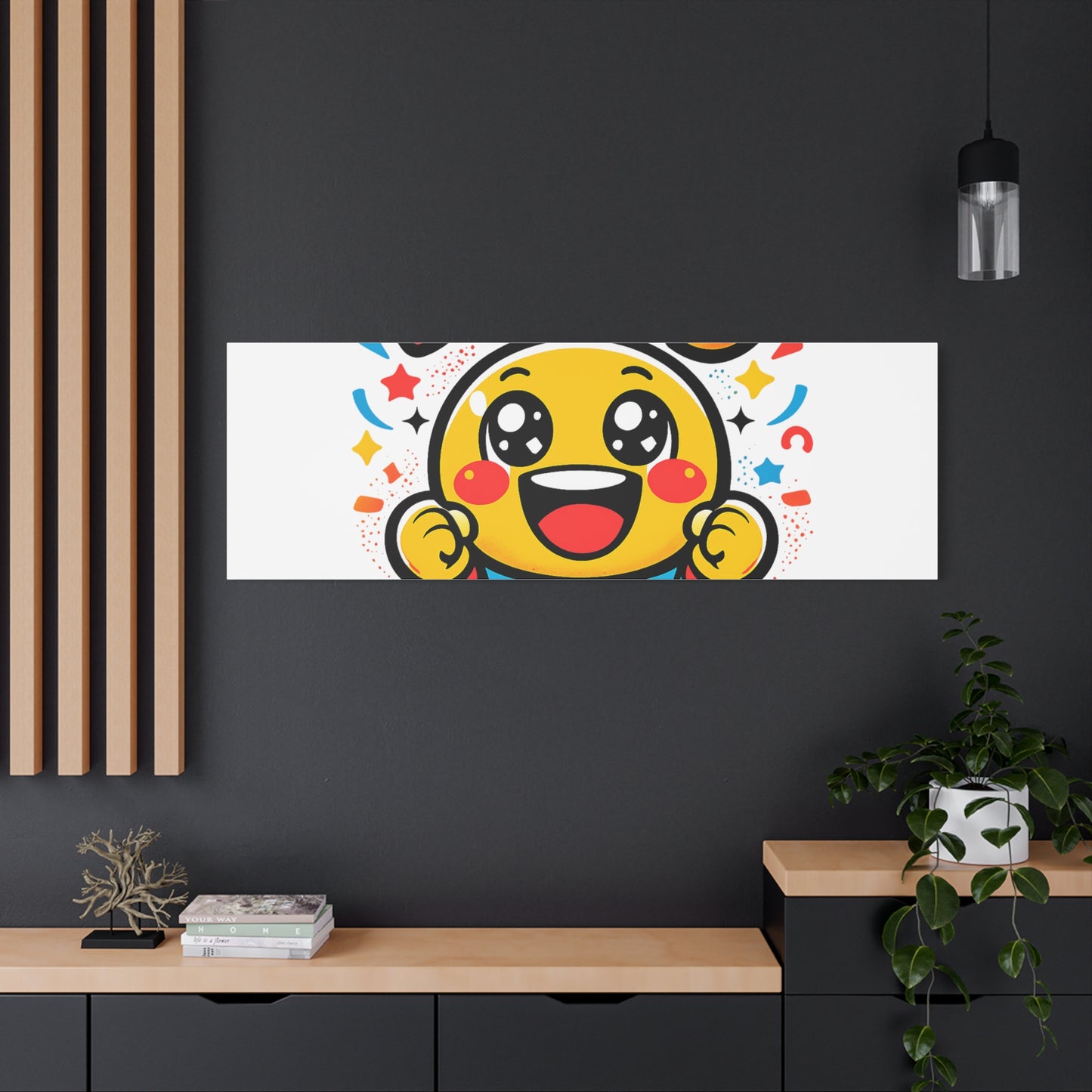Happy Emoji Cartoon Canvas | Bold Cartoon, Thick Outline, Kawaii Minimal