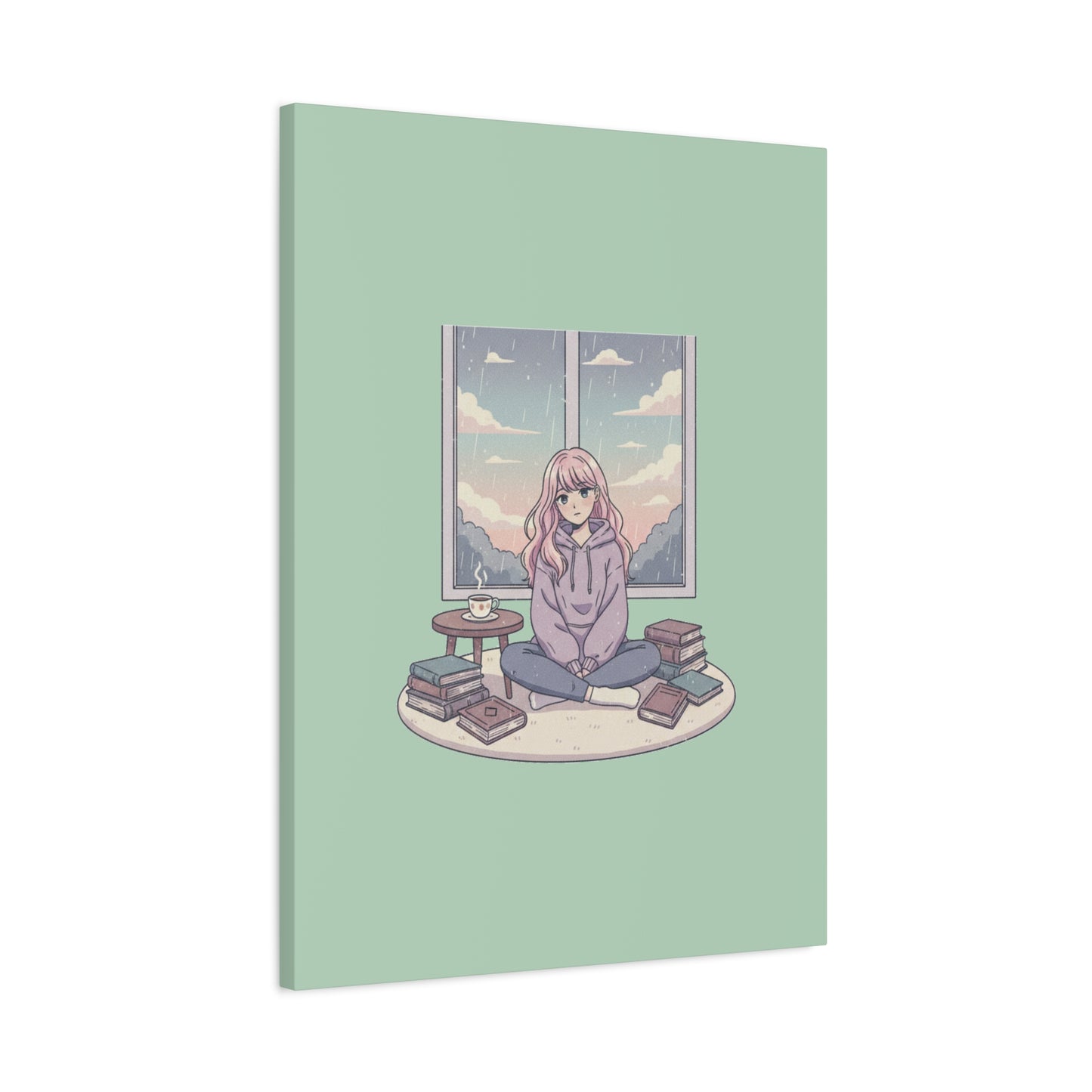 Cozy Girl Reading Wall Art — Matte Stretched Canvas