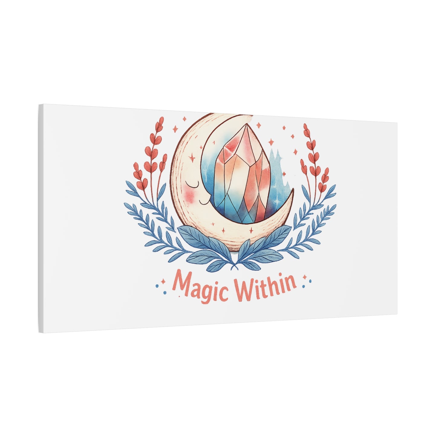 Magic Within Moon Crystal Canvas | witchcore, moon phase, crystals