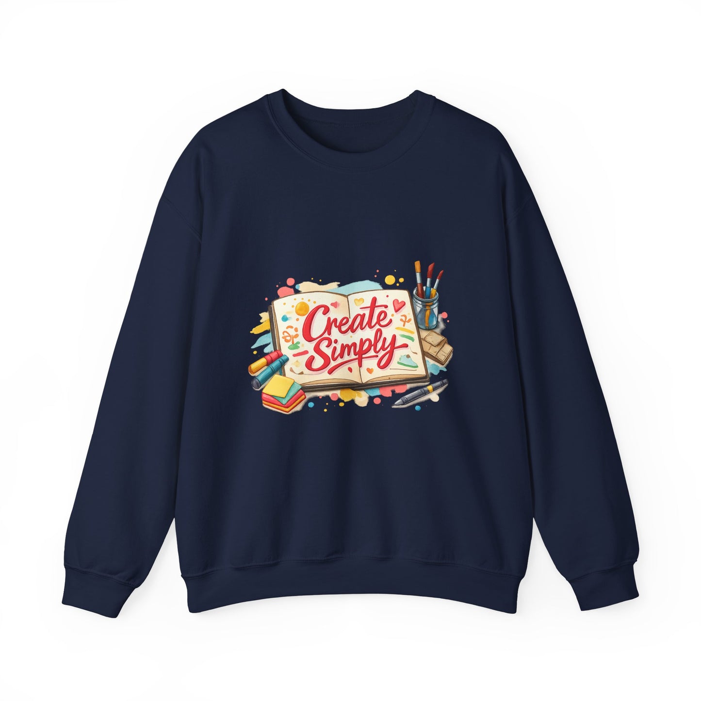 Create Simply marker‑style sweatshirt | hand‑drawn doodle art, sketchbook aesthetic