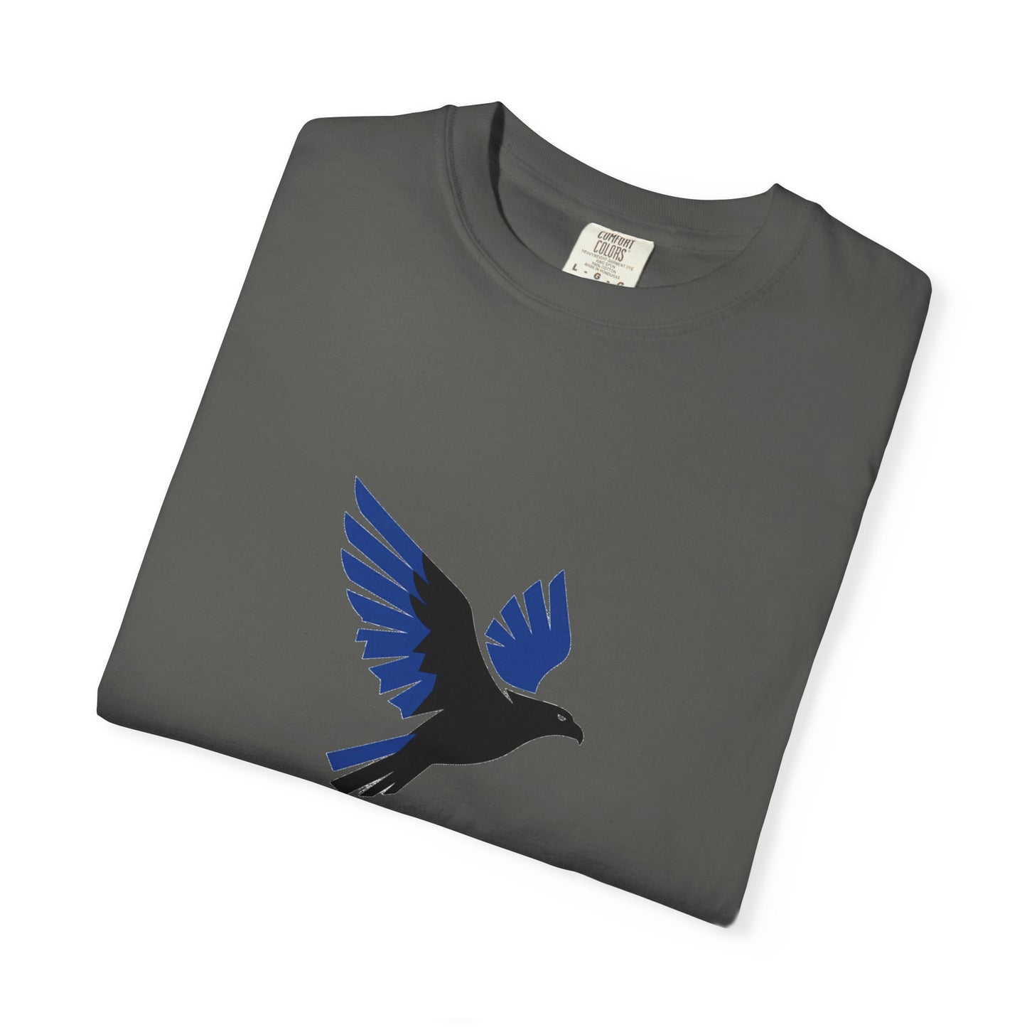 Blue Raven Graphic T-Shirt — Minimal Flying Bird Tee