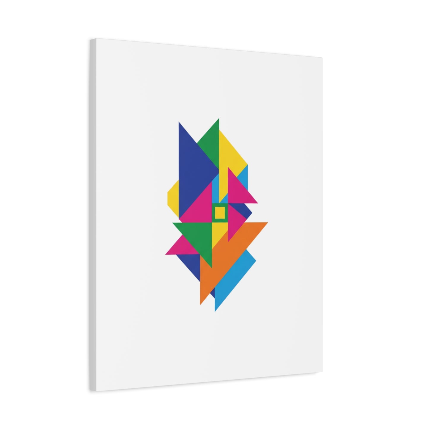 Abstract Geometric Art Canvas — Colorful Modern Stretched Wall Art