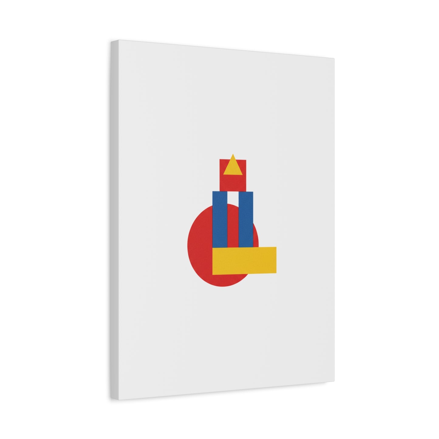 Abstract Geometric Shape Canvas Print — Minimalist Primary Color Wall Art