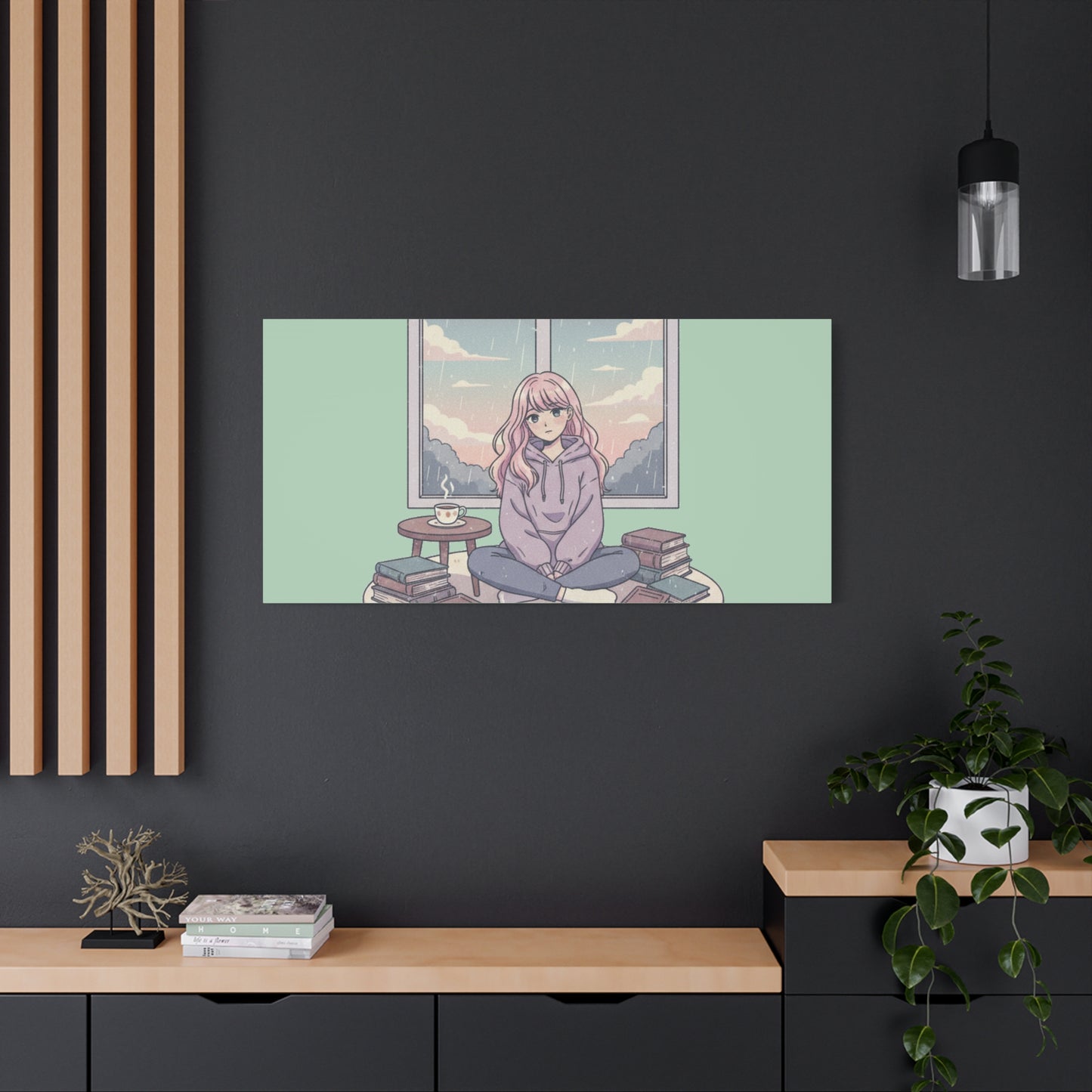 Cozy Girl Reading Wall Art — Matte Stretched Canvas