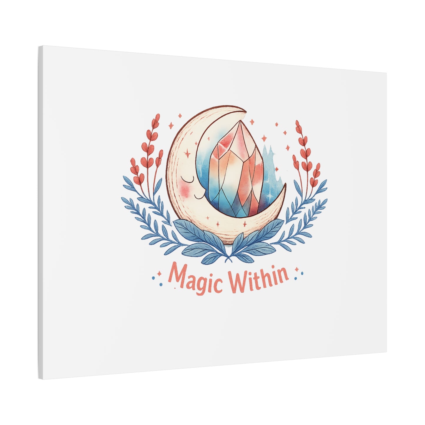 Magic Within Moon Crystal Canvas | witchcore, moon phase, crystals