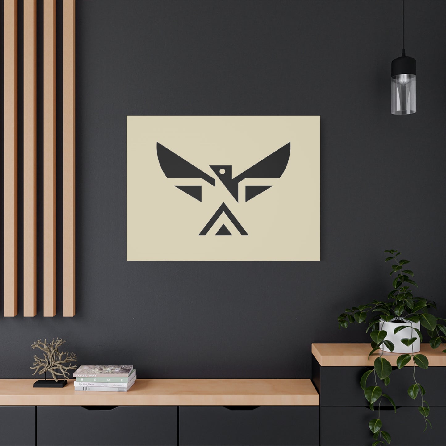 Minimalist Geometric Eagle Canvas Print — Modern Native-Inspired Wall Art