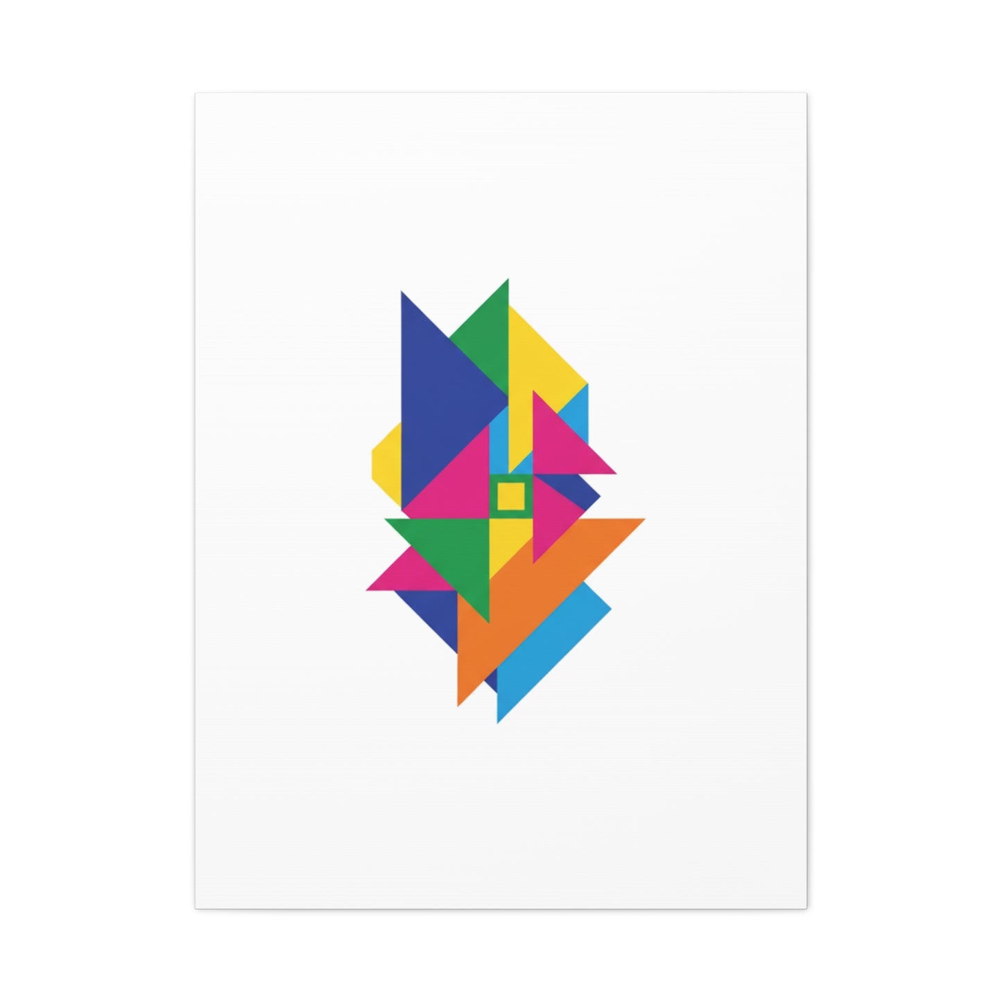 Abstract Geometric Art Canvas — Colorful Modern Stretched Wall Art