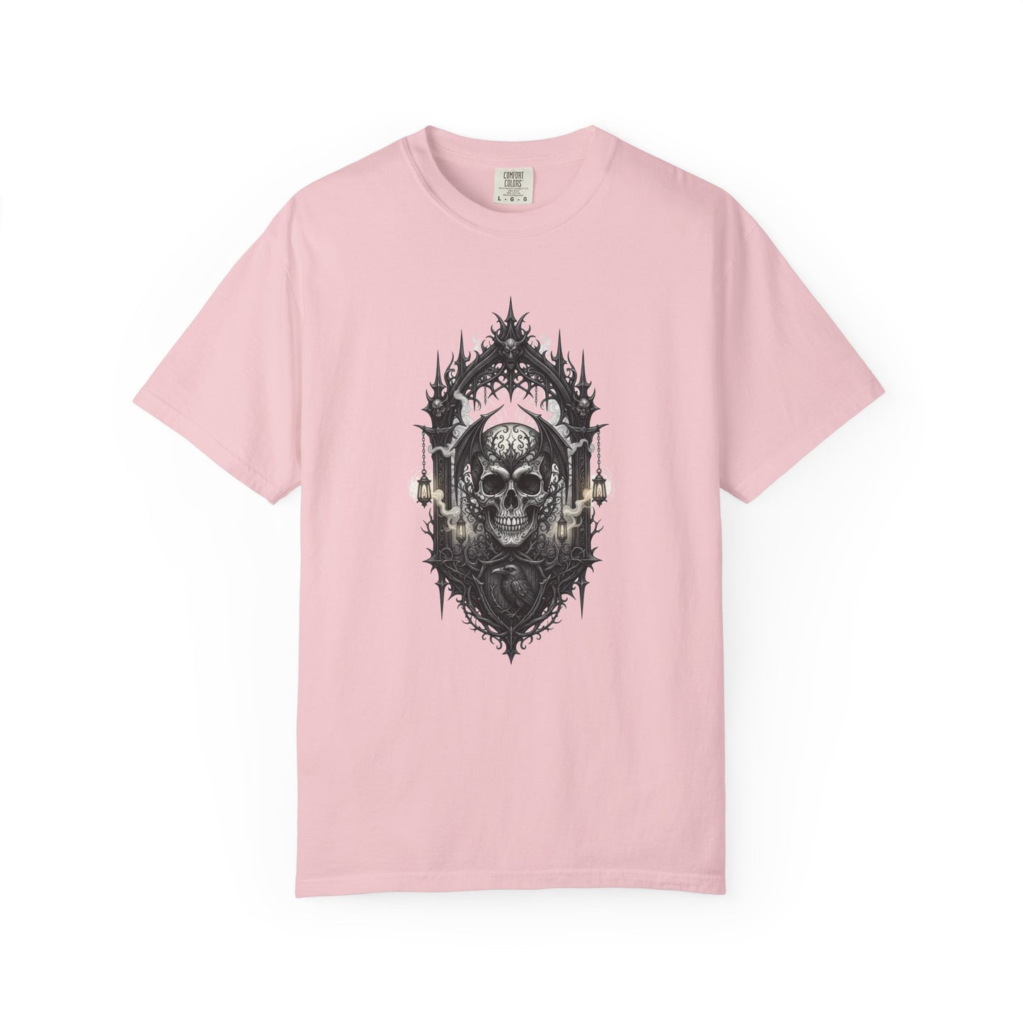 Skull Cathedral T-Shirt — Gothic Skull & Candle Graphic Tee