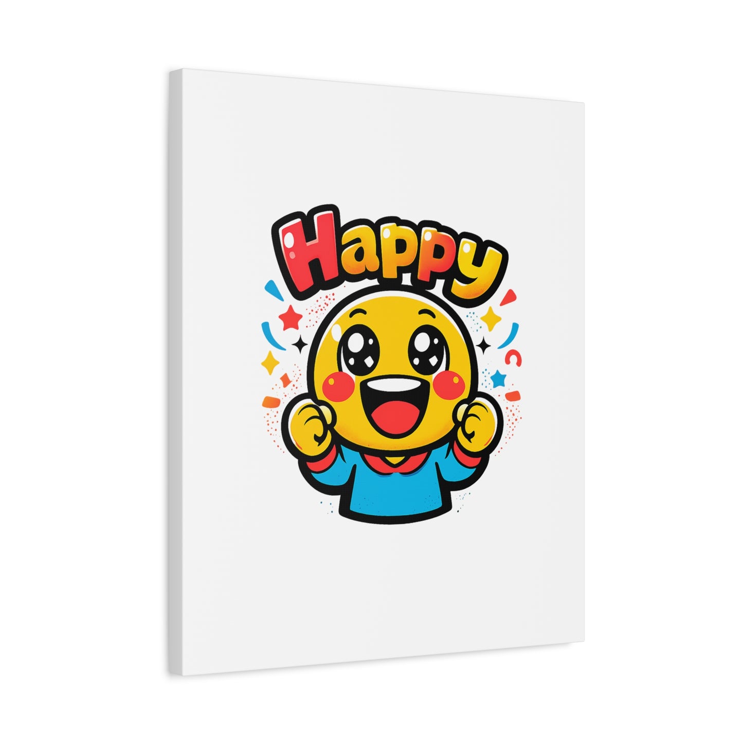 Happy Emoji Cartoon Canvas | Bold Cartoon, Thick Outline, Kawaii Minimal