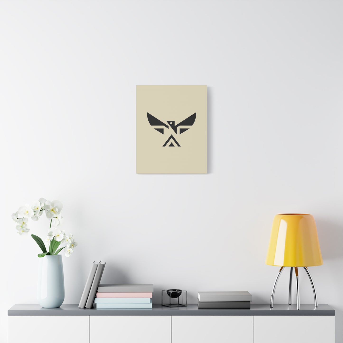 Minimalist Geometric Eagle Canvas Print — Modern Native-Inspired Wall Art