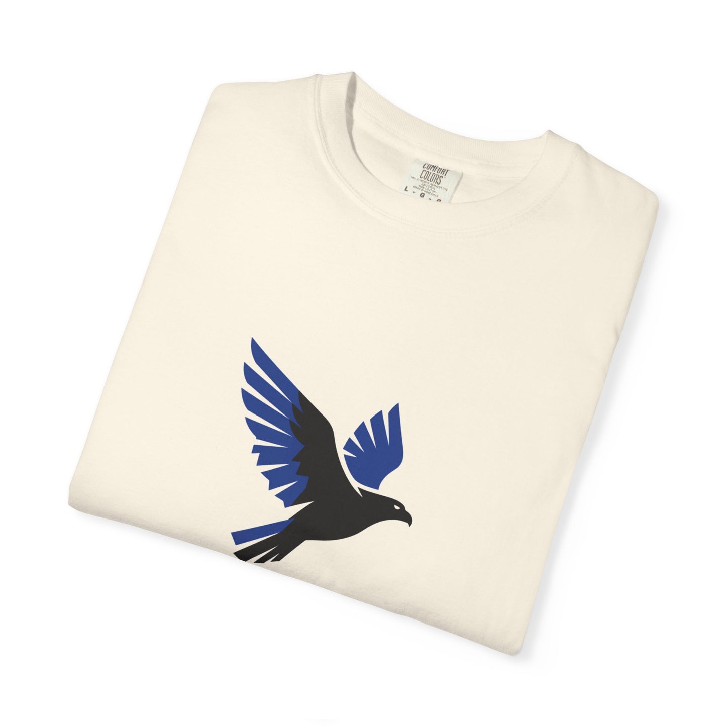 Blue Raven Graphic T-Shirt — Minimal Flying Bird Tee