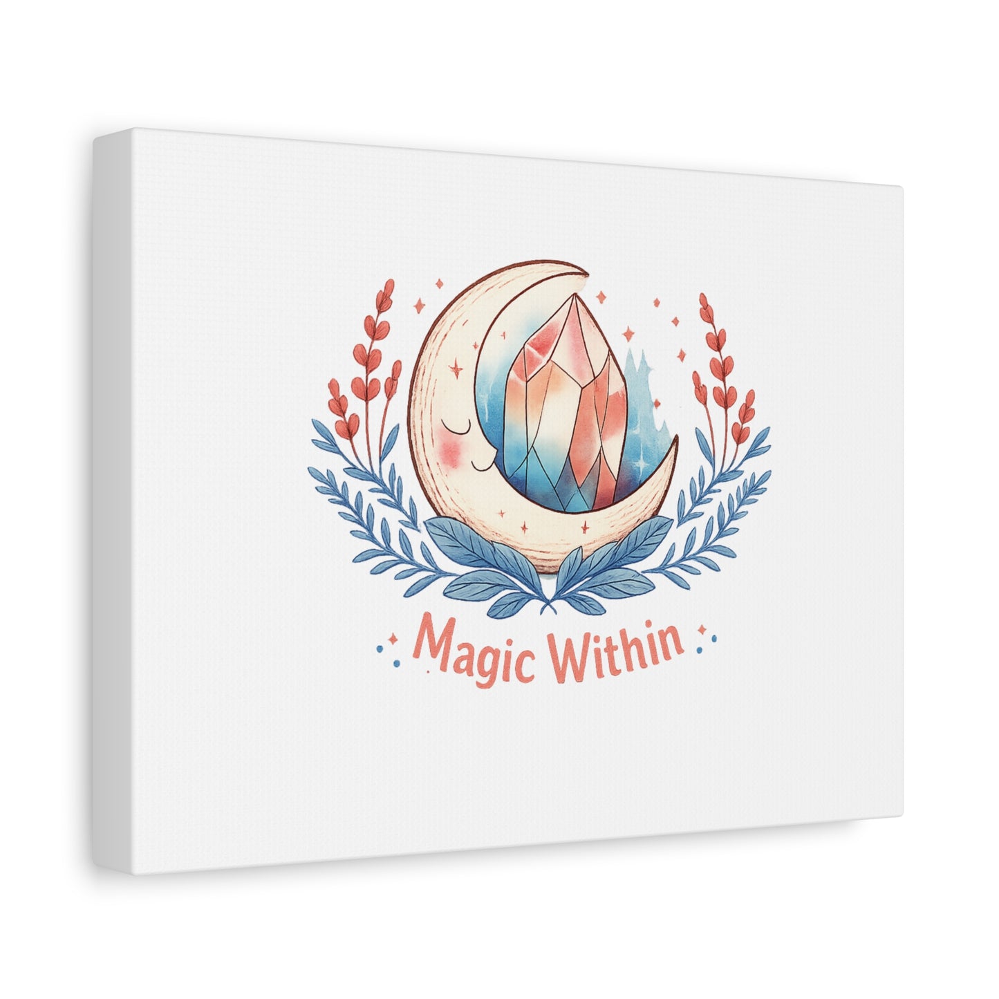 Magic Within Moon Crystal Canvas | witchcore, moon phase, crystals