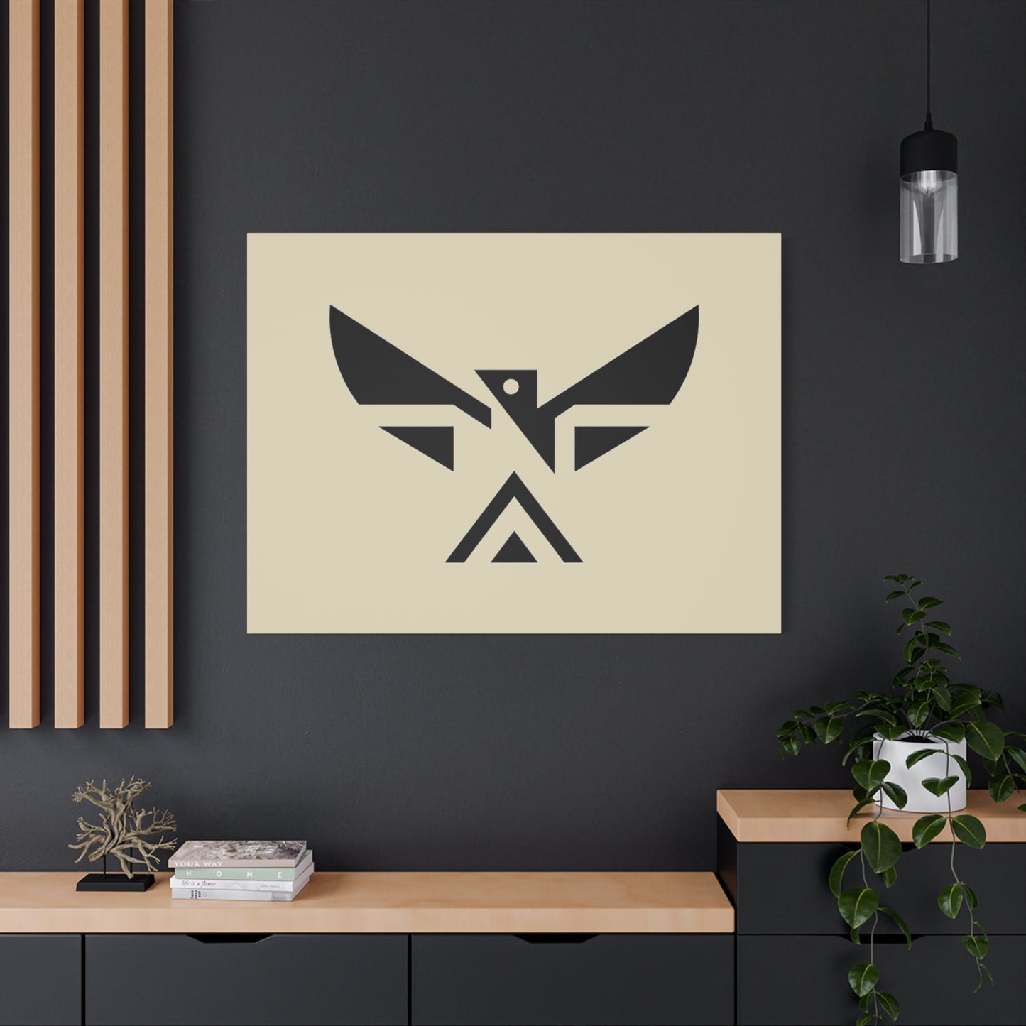 Minimalist Geometric Eagle Canvas Print — Modern Native-Inspired Wall Art