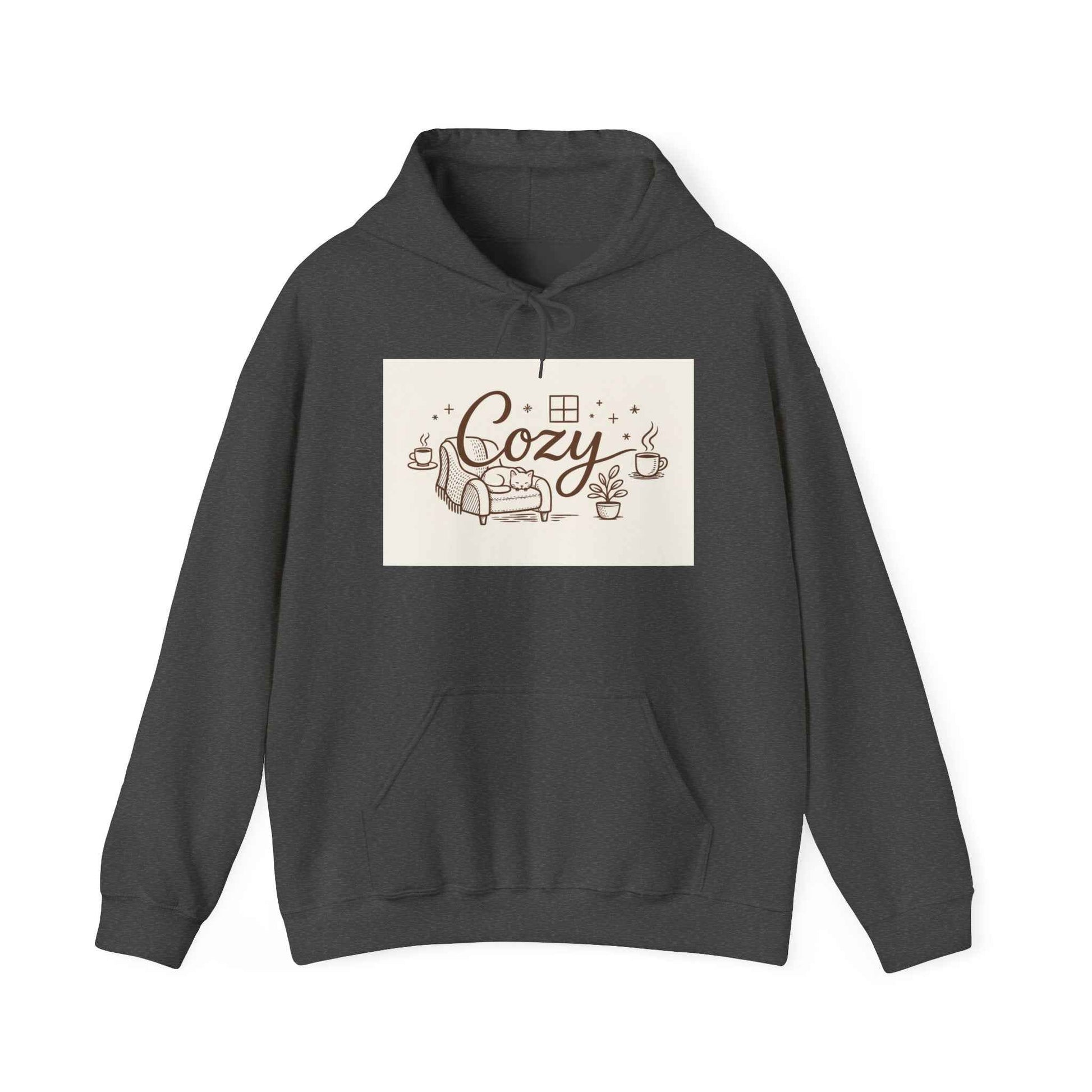 Cozy Home Hoodie — 'Cozy' Armchair & Hot Cocoa Comfort Pullover