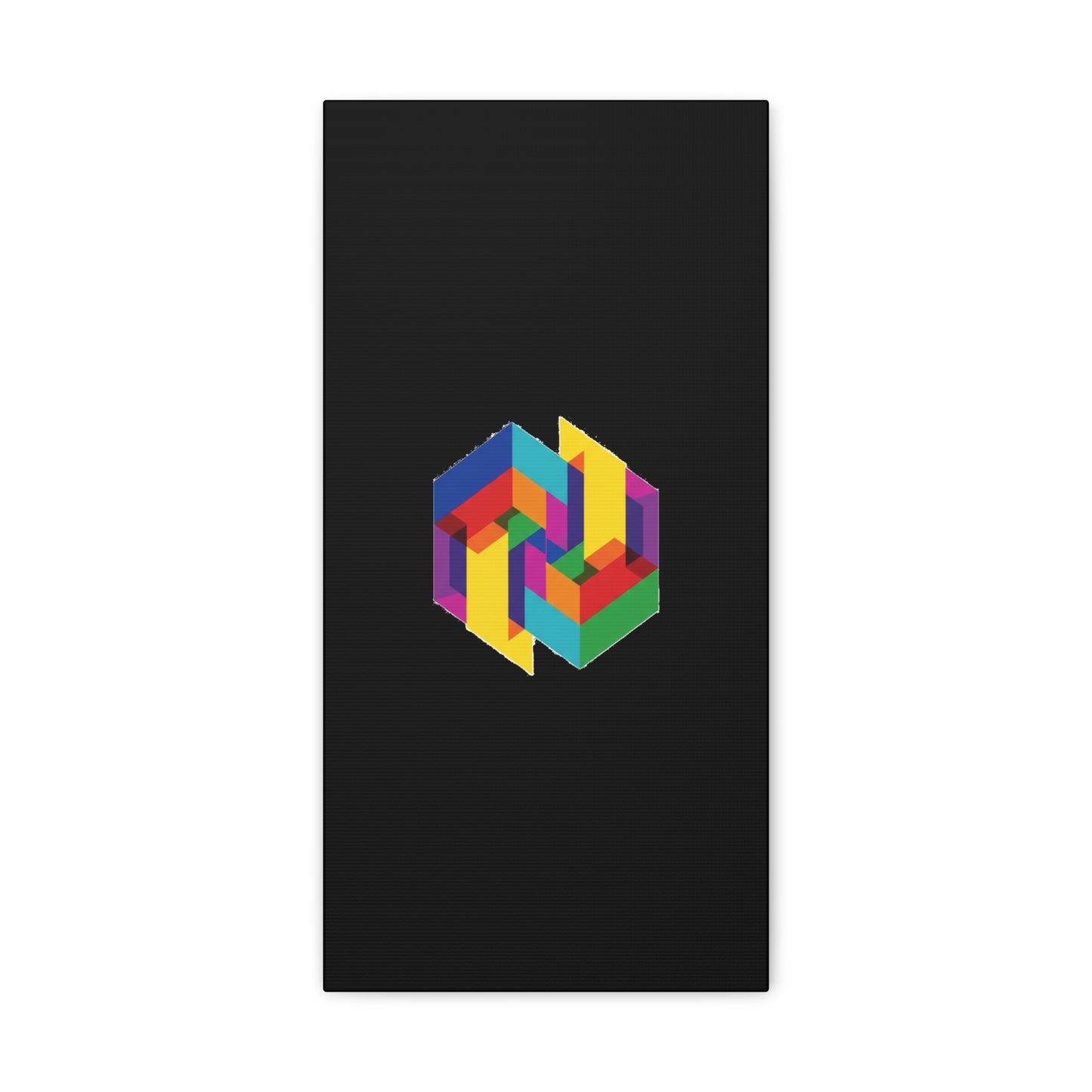 Colorful Geometric Cube Canvas Print — Modern Abstract Wall Art