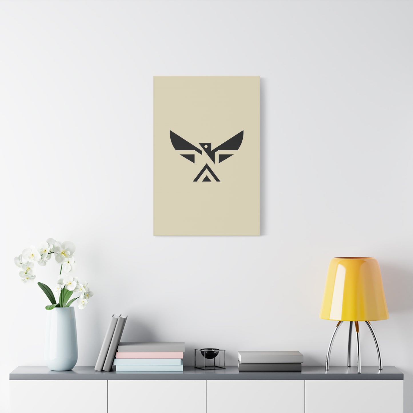 Minimalist Geometric Eagle Canvas Print — Modern Native-Inspired Wall Art