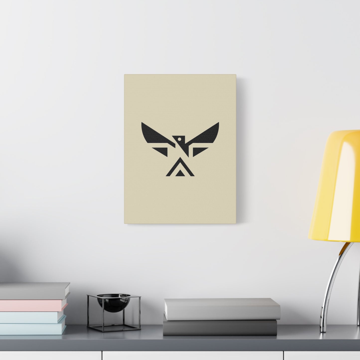 Minimalist Geometric Eagle Canvas Print — Modern Native-Inspired Wall Art