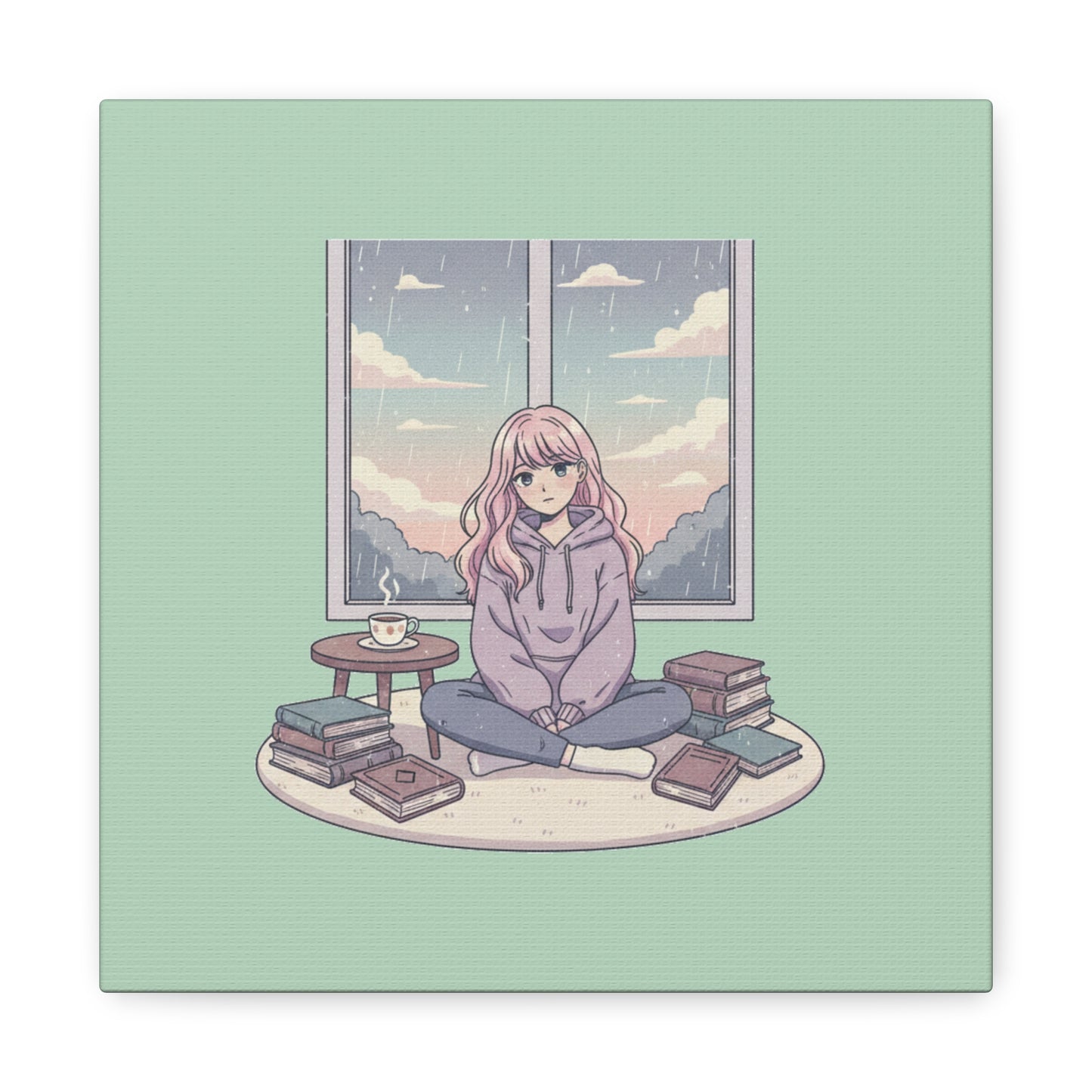 Cozy Girl Reading Wall Art — Matte Stretched Canvas