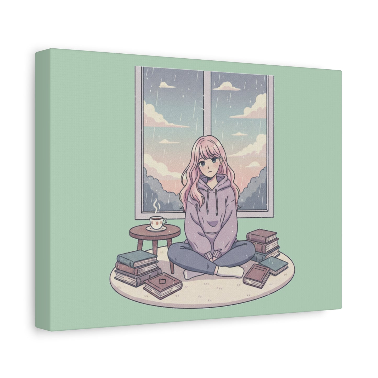 Cozy Girl Reading Wall Art — Matte Stretched Canvas