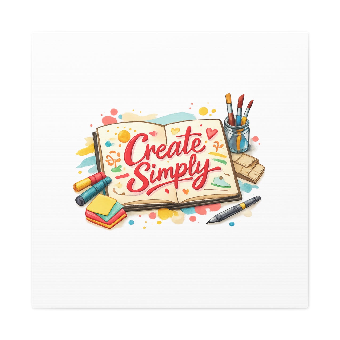 Create Simply Notebook Art Canvas | handmade marker aesthetic, hand-drawn doodle