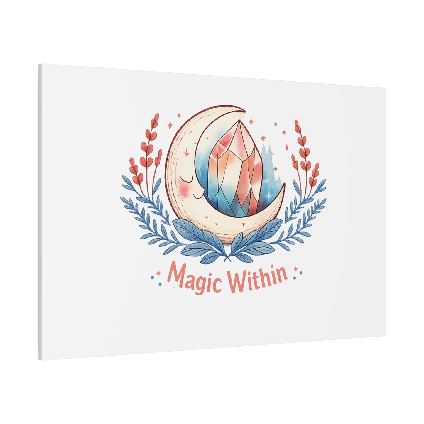 Magic Within Moon Crystal Canvas | witchcore, moon phase, crystals