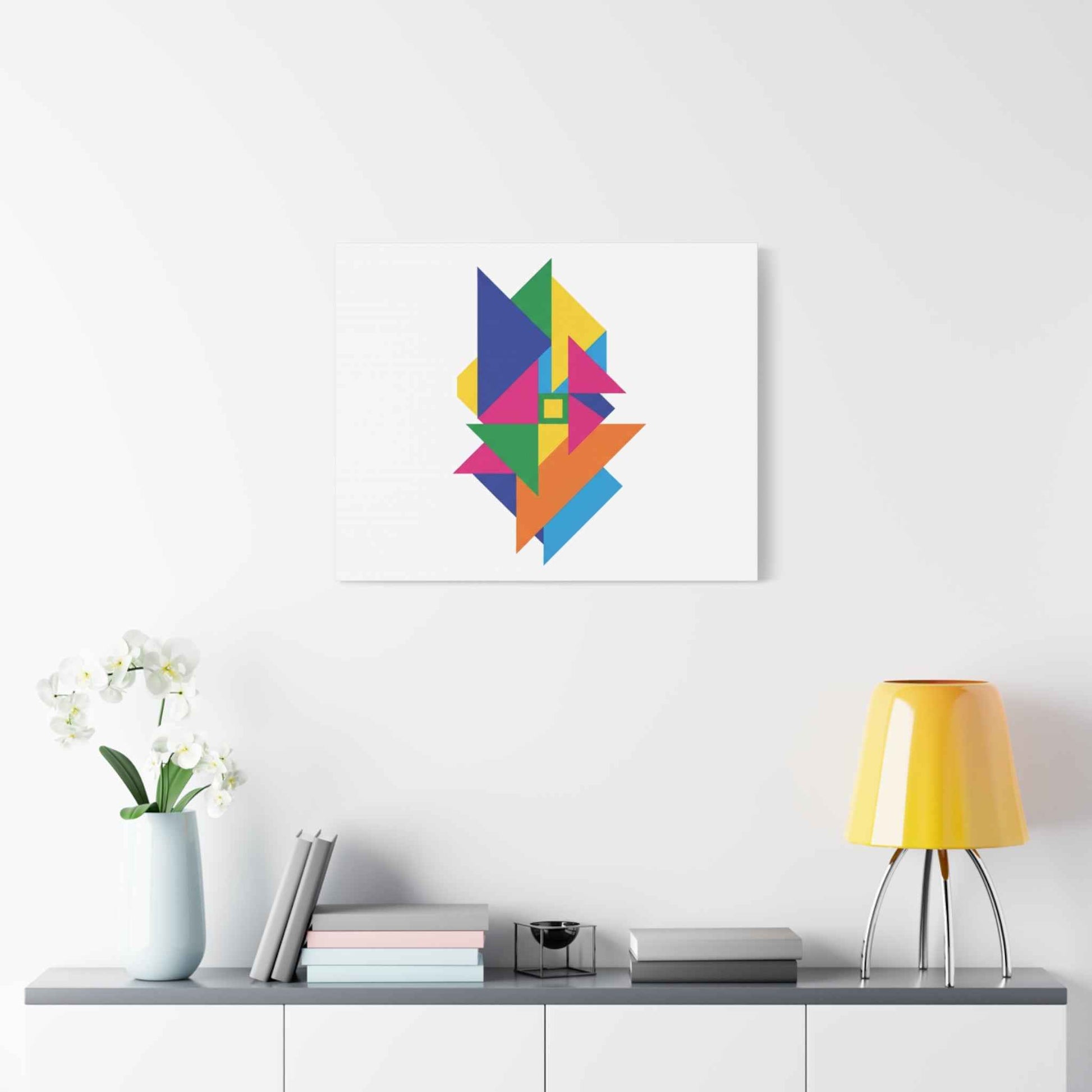 Abstract Geometric Art Canvas — Colorful Modern Stretched Wall Art