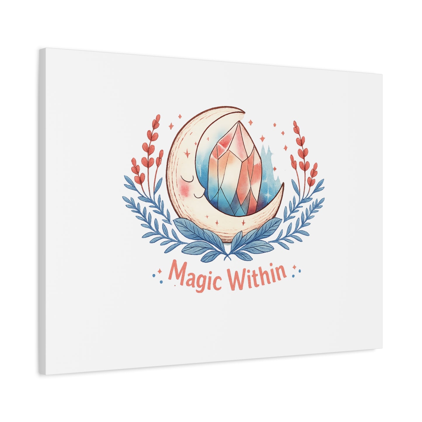 Magic Within Moon Crystal Canvas | witchcore, moon phase, crystals