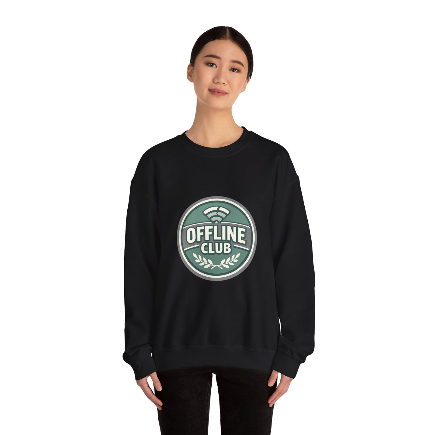 Offline Club Badge Crewneck Sweatshirt | digital detox, log off