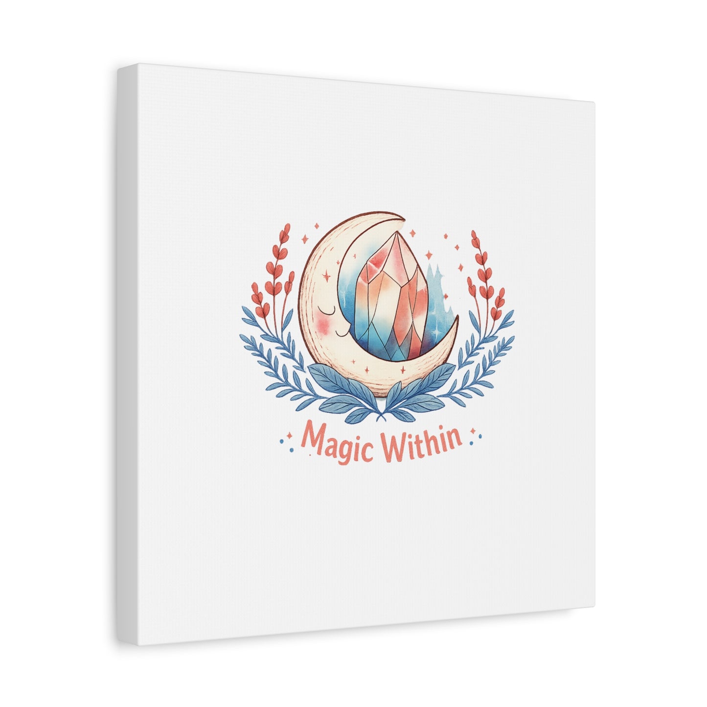 Magic Within Moon Crystal Canvas | witchcore, moon phase, crystals