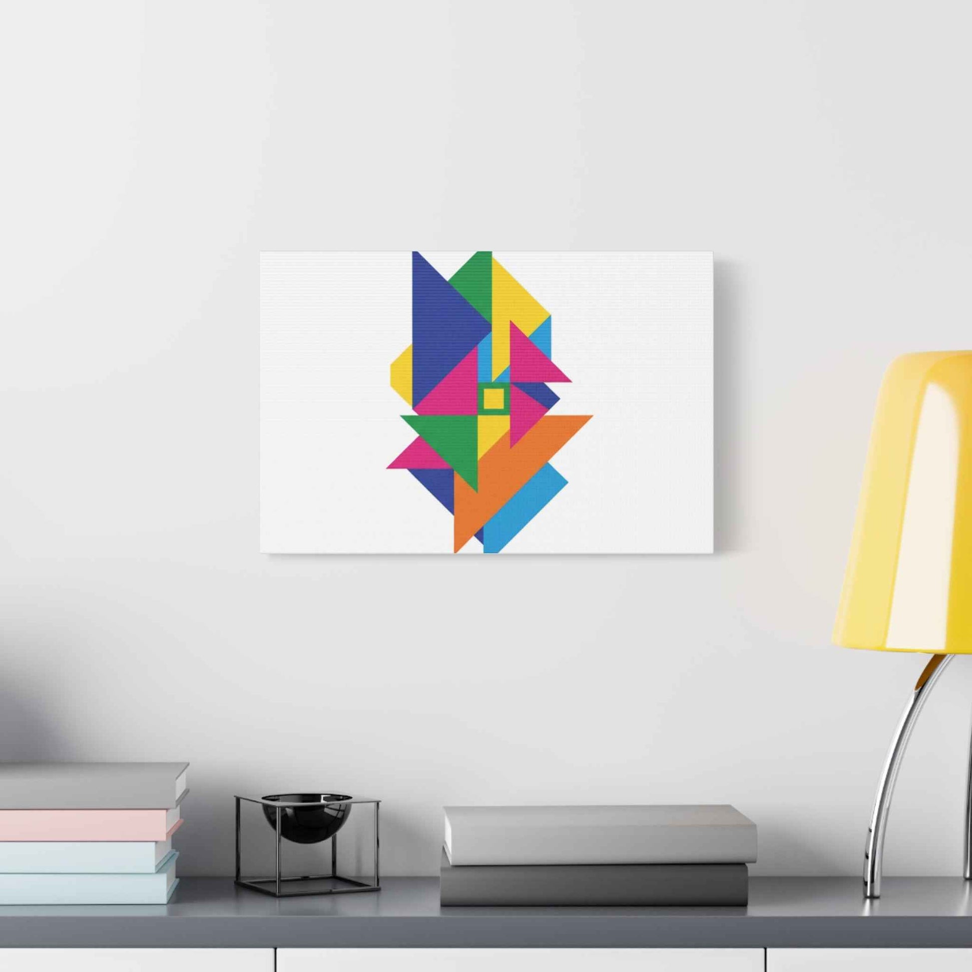 Abstract Geometric Art Canvas — Colorful Modern Stretched Wall Art