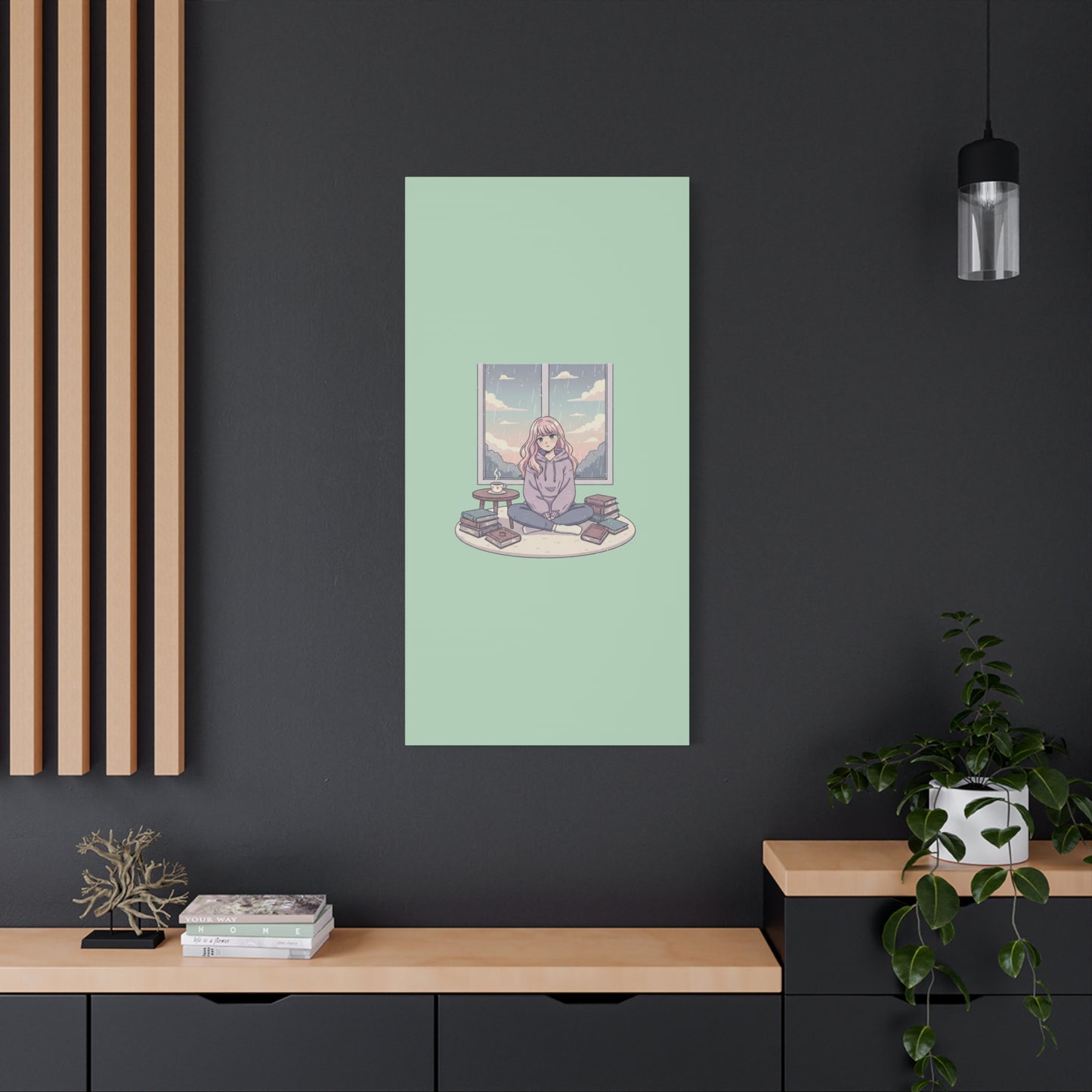 Cozy Girl Reading Wall Art — Matte Stretched Canvas