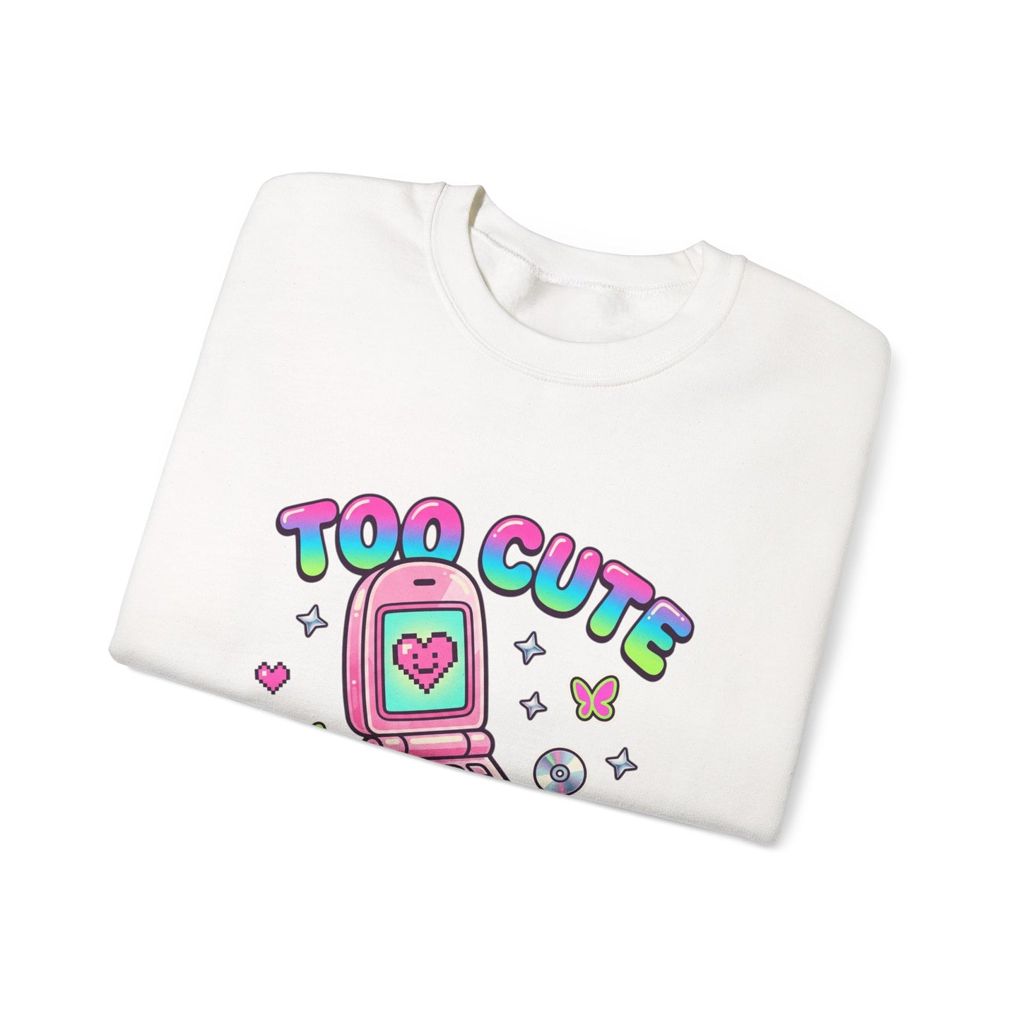 Too Cute To Compute Sweatshirt | Y2K aesthetic, 2000s retro internet graphic