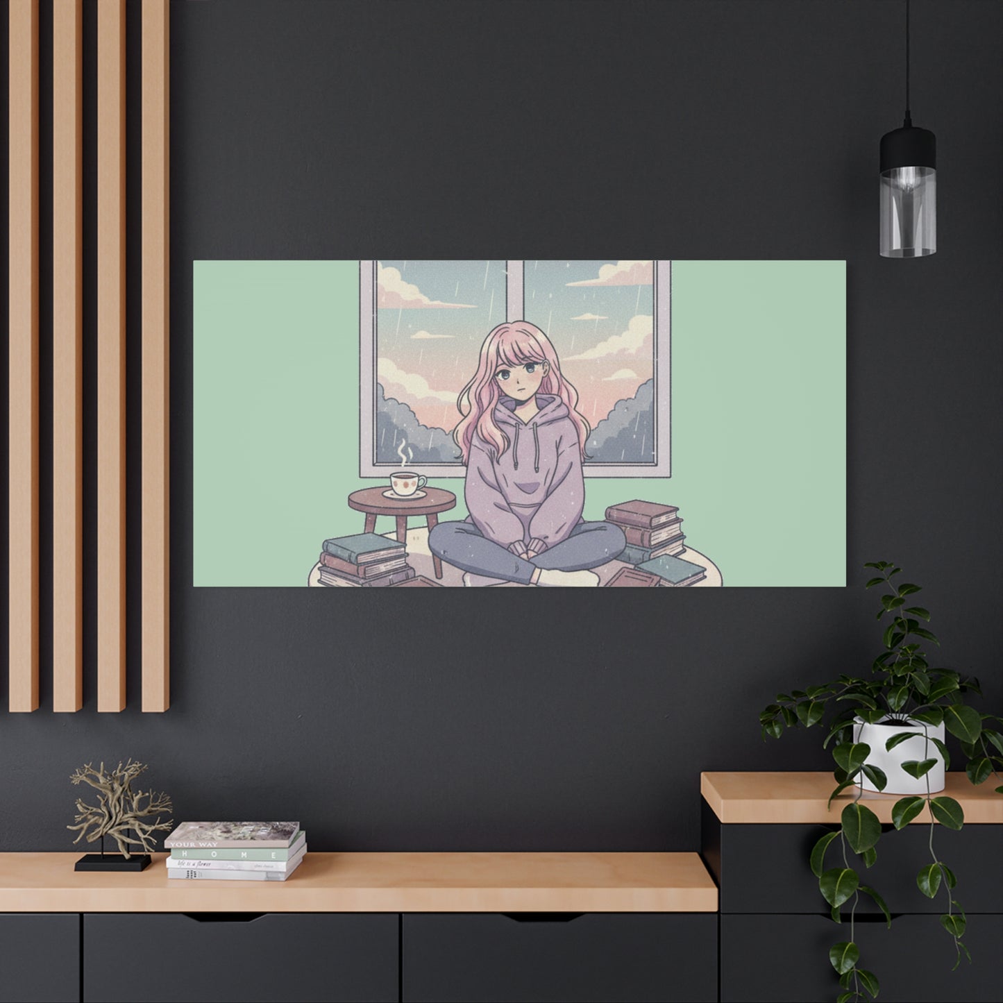 Cozy Girl Reading Wall Art — Matte Stretched Canvas