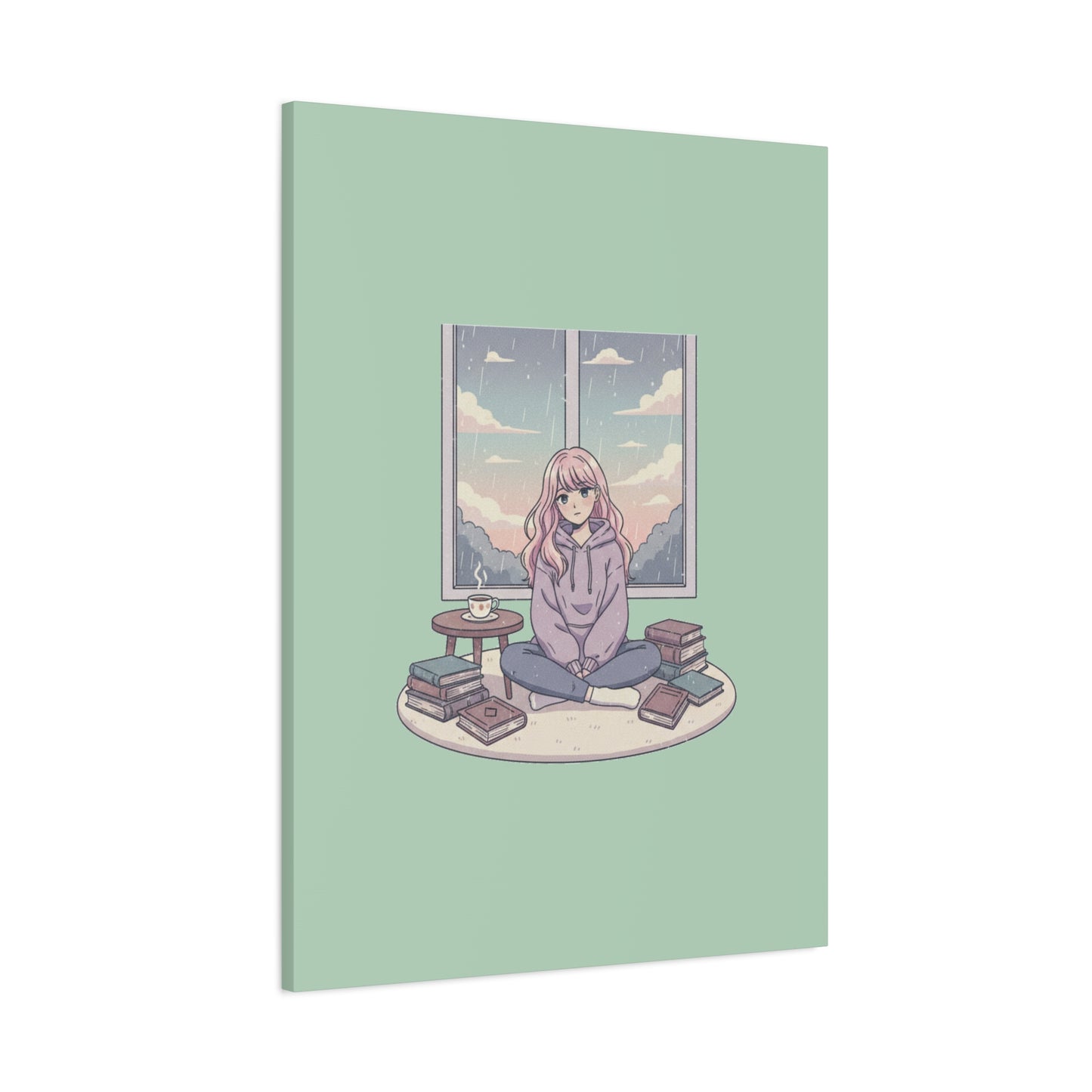 Cozy Girl Reading Wall Art — Matte Stretched Canvas